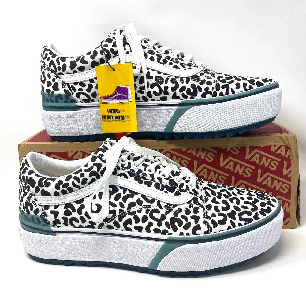 VANS Sneakers Men's VN0A4U154TJ Old Skool Stacked Uv Inc Platform Leopard Canvas - Picture 1 of 12